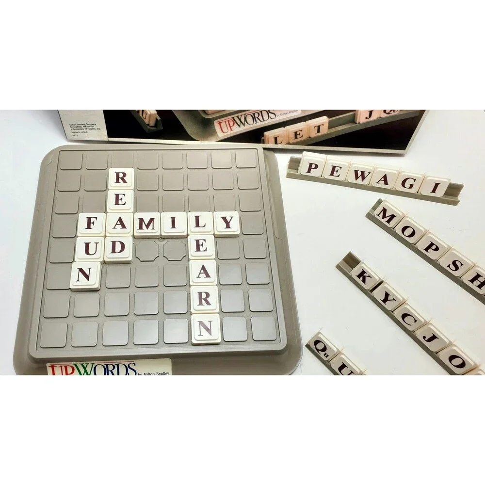 UPWORDS Vintage 1988 Word Strategy Board Game Classic Stackable Family Fun Retro
